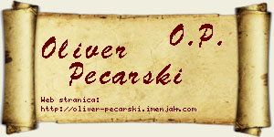 Oliver Pecarski vizit kartica